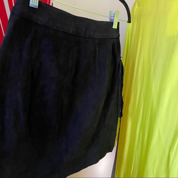 Maje Black Jaco Fringe-trimmed Suede Skirt - Picture 4 of 7